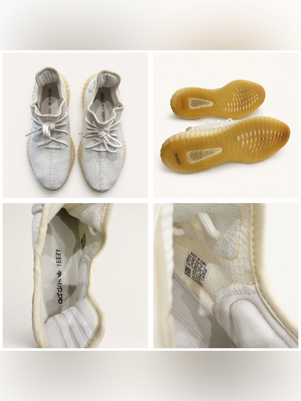 Yeezy Boost 350 V2 sneakers in the Cream White / Triple White